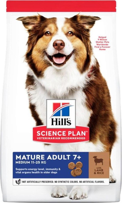Hills Kuzulu ve Pirinçli Orta Boy Irk Yaşlı Köpek Maması 2,5 Kg
