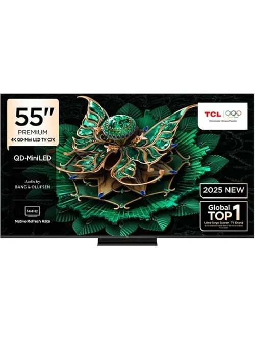 55C7K 55'' 139 Ekran Uydu Alıcılı 4K Ultra HD Google QD MiniLED TV