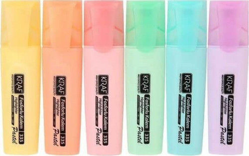 6'lı Pastel Renk Fosforlu İşaretleme Kalem Seti 335