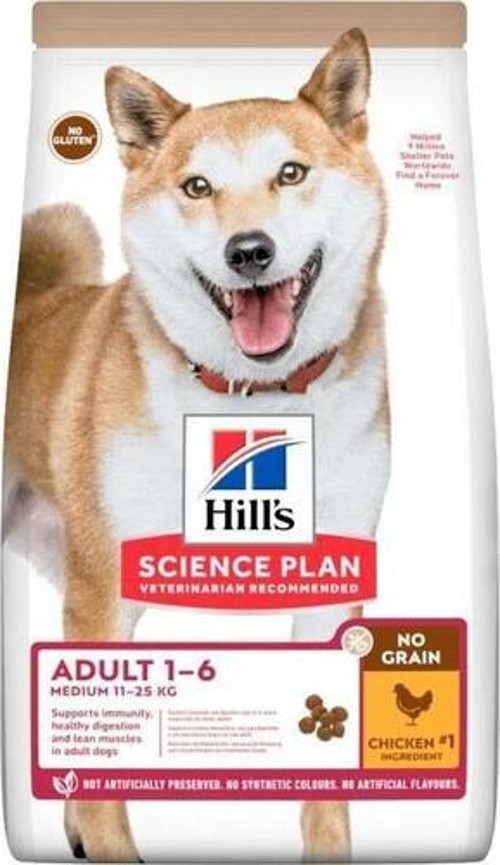 Hills Tahılsız Orta Irk Tavuklu Yetişkin Köpek Maması 12 Kg