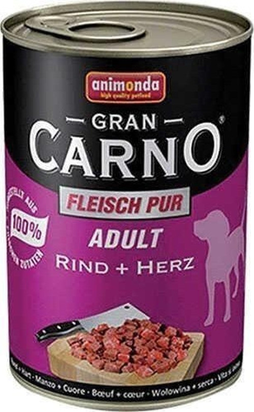 GranCarno Sığır Etli Ve Yürekli Yetişkin Köpek Konservesi 400 Gr