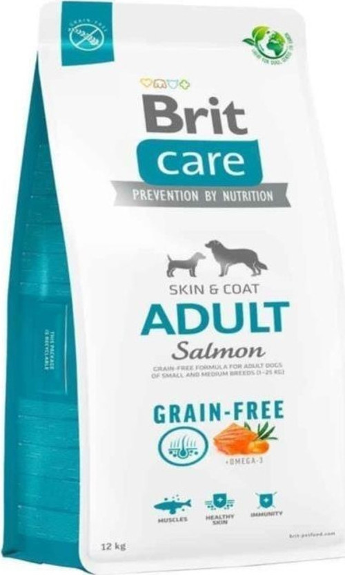Skin & Coat Tüm Irklar için Somonlu Tahılsız Yetişkin Köpek Maması 12 Kg - Farmapets