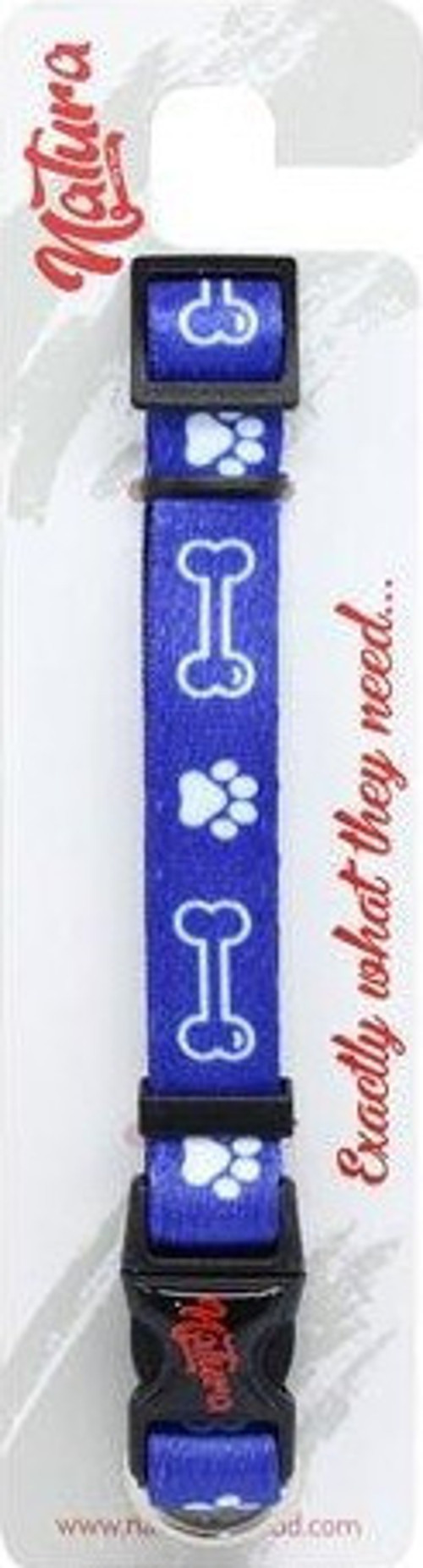 Yetişkin Köpekler İçin Pati ve Kemik Desenli Boyun Tasması Mavi 25-35 Cm - KONG