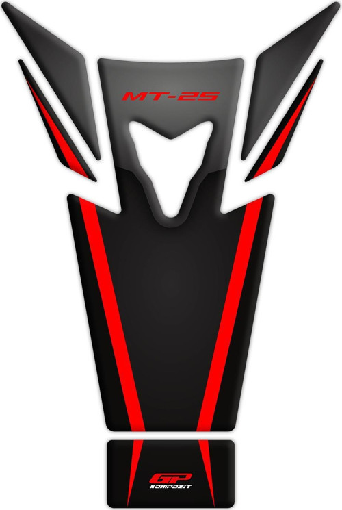 Yamaha MT-25 2015-2019 Uyumlu Tank Pad Seti Siyah-Kırmızı