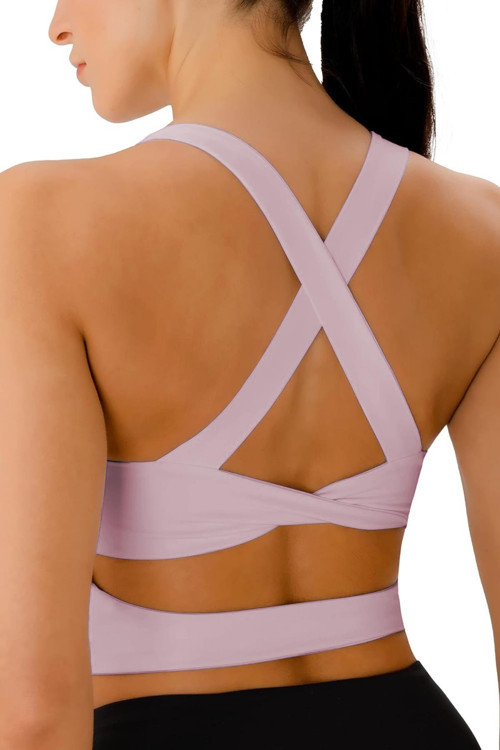 Kadın Çarpraz Sırt Detaylı Kaplı Yoga Egzersiz Fitness Spor Sütyeni CRS001