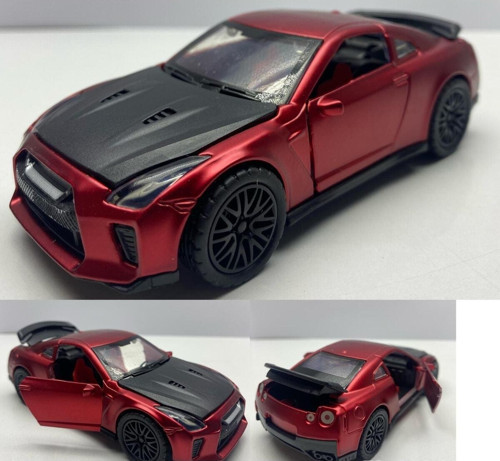 Diecast, Nissan Gtr Metal Oyuncak (Demir) Araba Çek Bırak Model Araç 10-CM Bagaj-Kapı Açılır