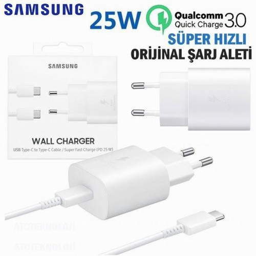 Day Samsung Uyumlu Ta800 Type-C Hızlı Şarj Aleti Kablo Set 25W Beyaz Garantili