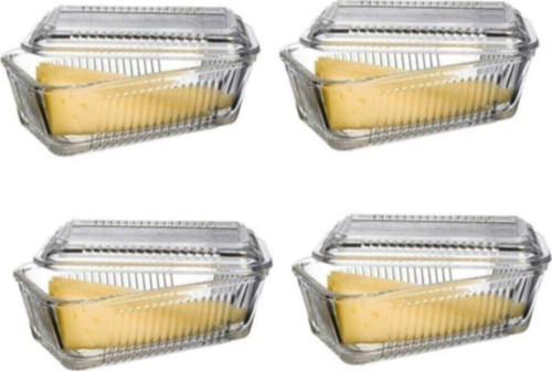 Frigo Kapaklı Kahvaltılık - Tereyağlık Peynirlik Bölmesizü 4 Lü Set 072oa