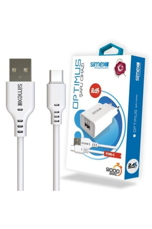 Universal Type-C Şarj Seti SPS-03 Optimus 2in1 2400 mAh, Beyaz