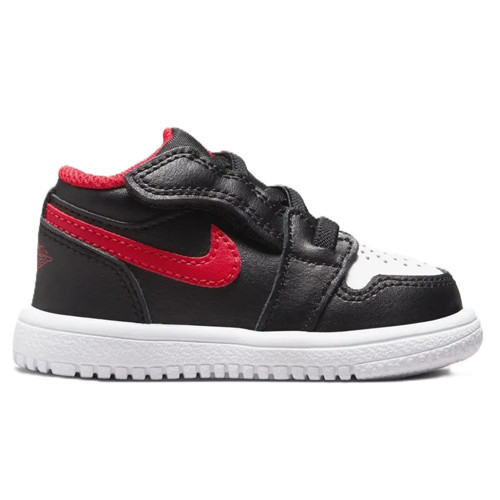 Jordan 1 Low Alt Leather Sneakers Hakiki Deri Lastik Bağcıklı Cırtlı Çocuk Spor Ayakkabı Siyah Beyaz