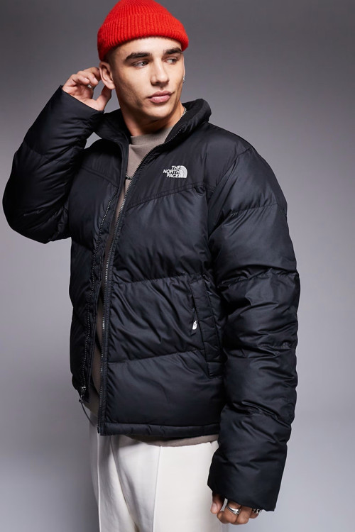 Saikuru Puffer Jacket Erkek Suitici Sentetik Dolgu Spor Mont Siyah