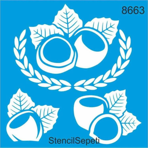 Fındık Deseni Stencıl Şablon ST8663- 20x20cm
