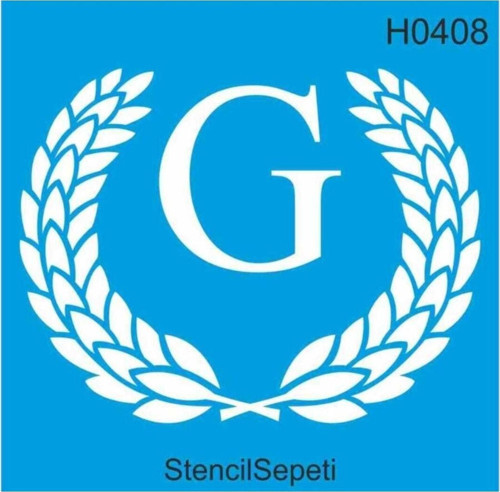 G Harfi Deseni Stencıl Şablon 20x20cm Sth06