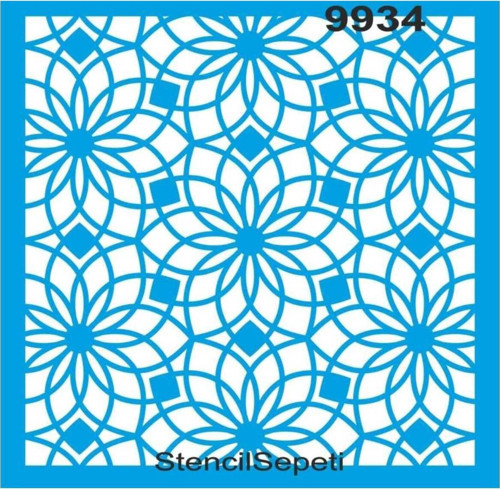 Geometrik Deseni Stencıl Şablon ST9934- 20x20cm