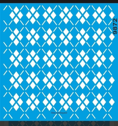 Geometrik Duvar Deseni Stencıl Şablon St9872 30x30 Cm