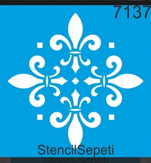 Göbek Deseni Stencıl Şablon St7137 30x30 Cm
