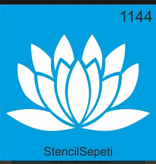 Lotus Çiçeği Stencıl Şablon St1144 20x20 Cm