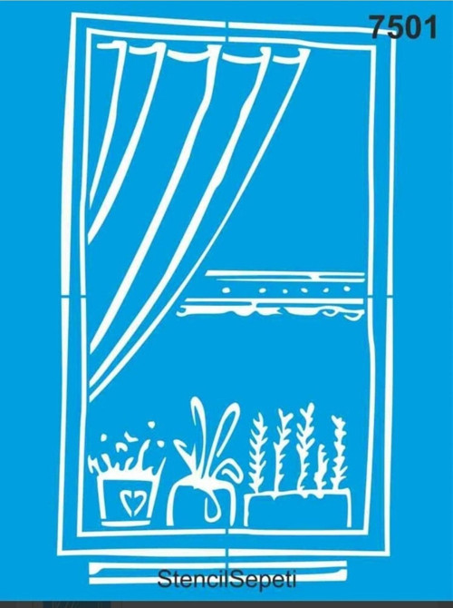 Pencere Stencıl Şablon St7501 30x40 Cm