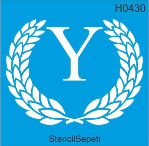 Y Harfi Deseni Stencıl Şablon 20x20cm Sth17