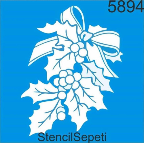 Yılbaşı Süsleri Deseni Stencıl Şablon ST5894- 20x20cm