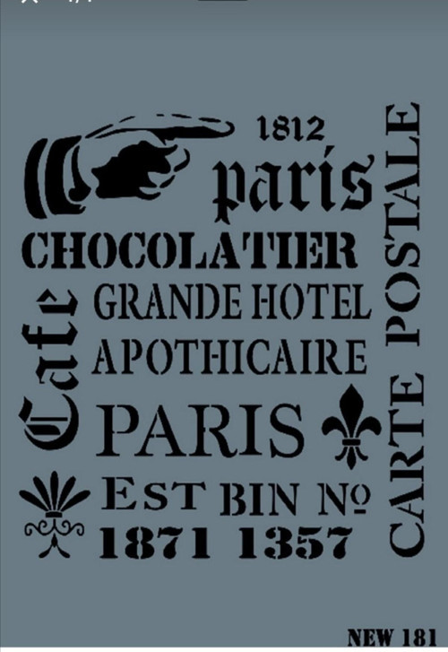 Çiçekli Karo Stencıl Şablon St0181-25x35cm