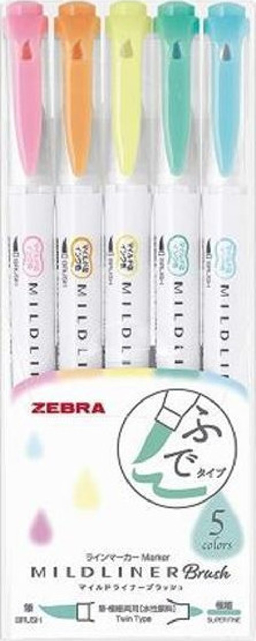 Mildliner Fırça Uçlu Fosforlu Kalem 5’li WFT8-5C