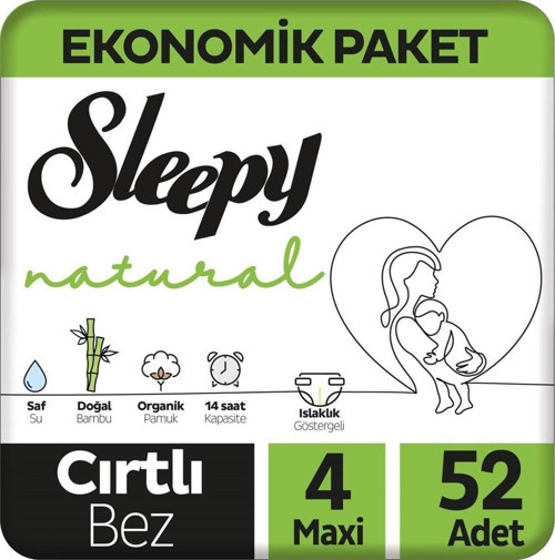 Natural 4 Numara Maxi 52'li Bebek Bezi