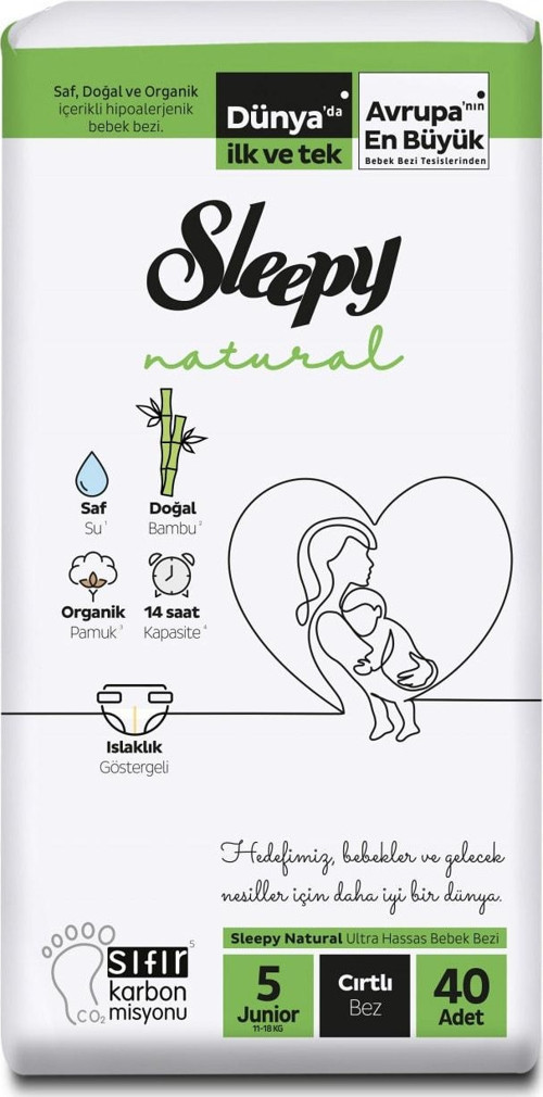 Natural 5 Numara Junior 40'lı Bebek Bezi