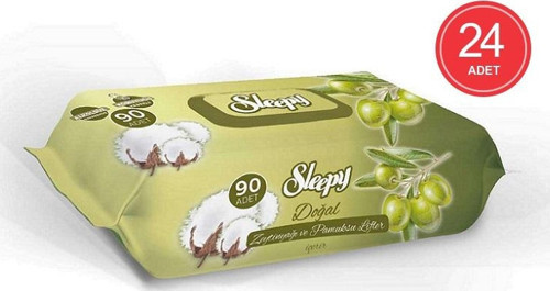 Islak Havlu Zeytinyağlı ve Pamuksu Lifler 90'lı 24 Paket