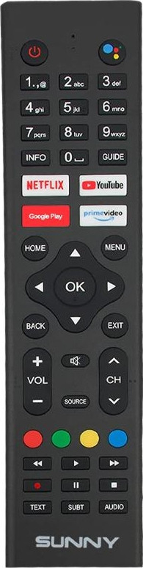 KL SUNNY SN43LEDH6886 NETFLIX-GOOGLE PLAY-YOUTUBE-PRIME VIDEO TUŞLU SES KOMUTLU LCD LED TV KUMANDA (YAZISIZ)