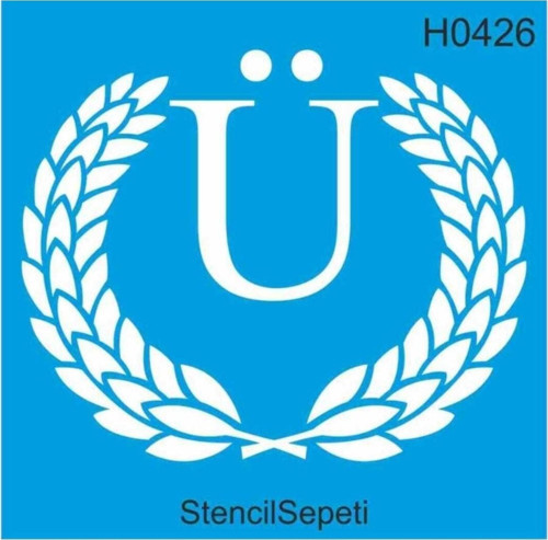 Ü Harfi Deseni Stencıl Şablon 20x20cm Sth16