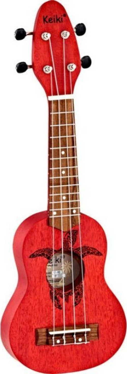 Keiki Turtle Sopranino Ukulele (Fire Red)