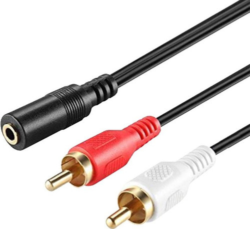 ELEKTROMER 3.5 MM STEREO DİŞİ / 2 RCA ERKEK 1.5 METRE GOLD KABLO