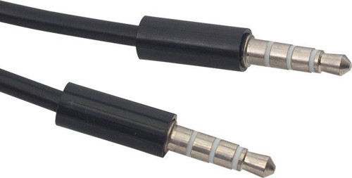 PM-17601 3.5 MM ERKEK/ERKEK SİYAH 4 BOĞUMLU AUX STEREO 1 METRE KABLO