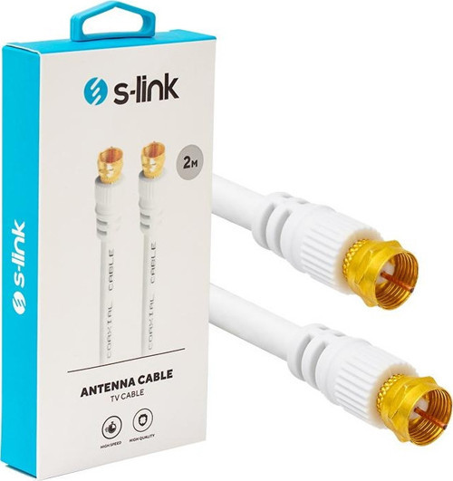 S-LINK SLX-590 RG6/U F KONNEKTÖRLÜ HAZIR ANTEN KABLOSU (2 METRE)