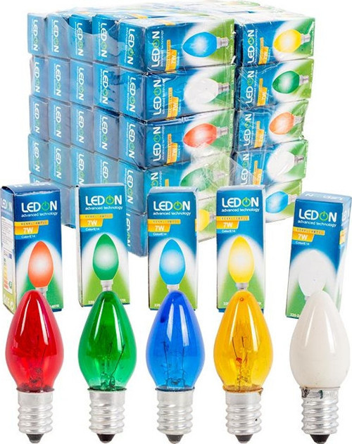 LEDON LD-1407R 7 WATT TEK E14 DUY RENKLİ PARFÜM AMPUL (50LİK KUTU)