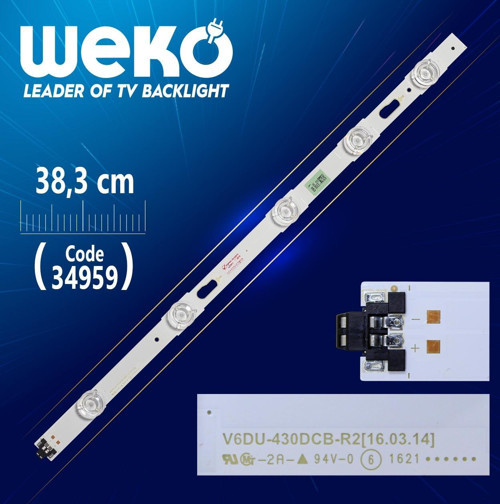 S_KU6K_43_FL30_R5_REV1.0 - LM41-002269A - LEFT - V6DU-430DCB-R2 - 38.3 CM 5 LEDLİ (WK-779)