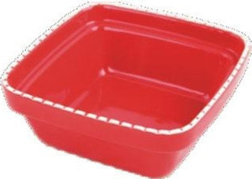 Dog Square Ceramic Bowl Red 550 ml