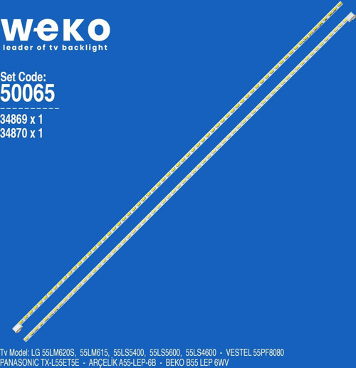 WKSET-5065 34869X1 34870X1 55 V12 EDGE REV1.1 2 ADET LED BAR (66LED)