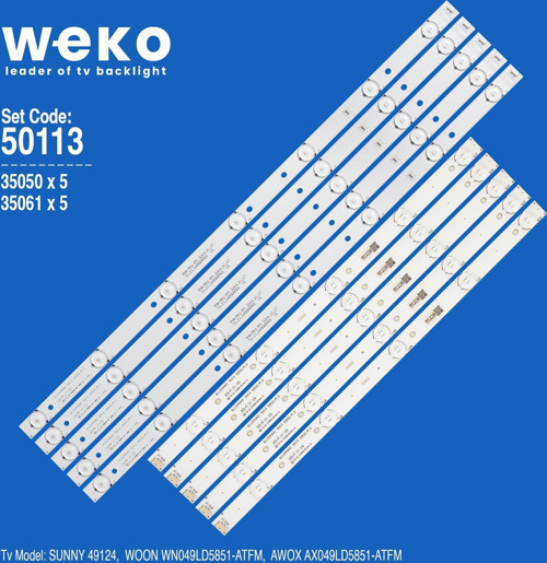 WKSET-5113 35050X5 35061X5 DLED49HD 5X12 0002 10 ADET LED BAR
