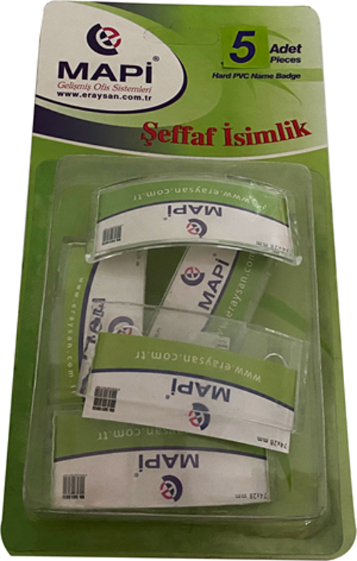 MAPİ ŞEFFAF İSİMLİKLER BLİSTER 74X28 MM 5'Lİ PAKET