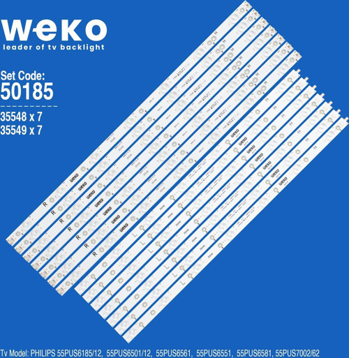 WKSET-5185 35548X7 35549X7 YX-55072010-3B555-0-A-5C1 14 ADET LED BAR