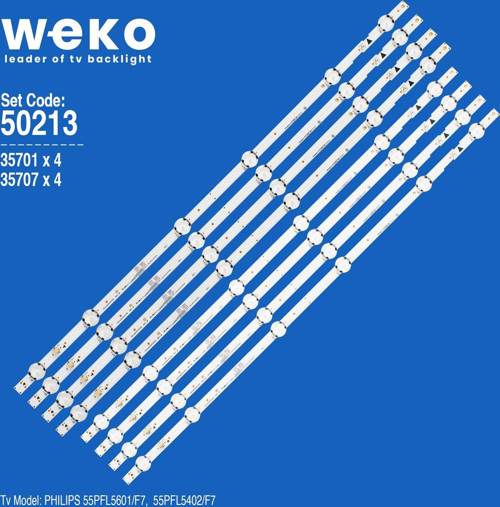 WKSET-5213 35701X4 35707X4 LG INNOTEK 55INCH_FUNAİ 8 ADET LED BAR