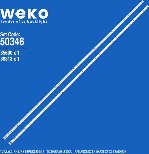 WKSET-5346 35690X1 36313X1 V580D1-LS1-TREM7/V580D1-LS1-TLEM7 2 ADET LED BAR (64LED)