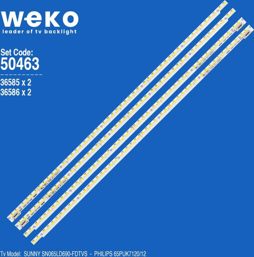 WKSET-5463 36585X2 36586X2 V650D1-KS2 4 ADET LED BAR (48LED)