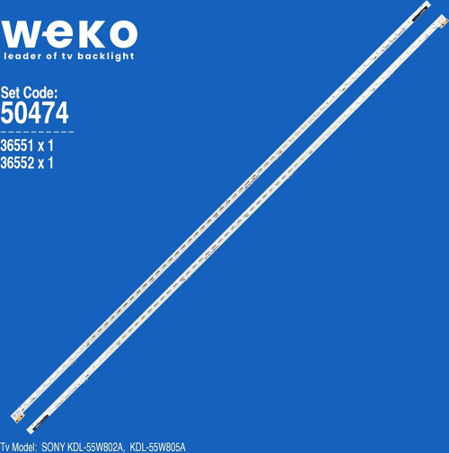 WKSET-5474 36551X1 36552X1 NLAC40225L/R 2 ADET LED BAR (64LED) (MAVİ IŞIKLI) (64LED)