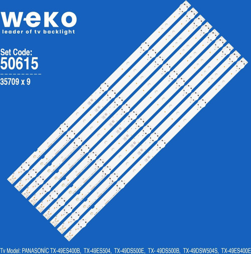 WKSET-5615 35709X9 LG INNOTEK 49INCH_PANASONİC_3PCM00747A_REV0.5 9 ADET LED BAR
