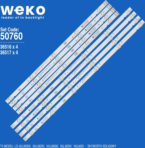 WKSET-5760 36516X4 36517X4 RF-AZ550E30-0501A 0601B 8 ADET LED BAR