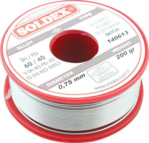 SOLDEX 0.75MM 200 GRAM İNCE LEHİM SN60 PB40