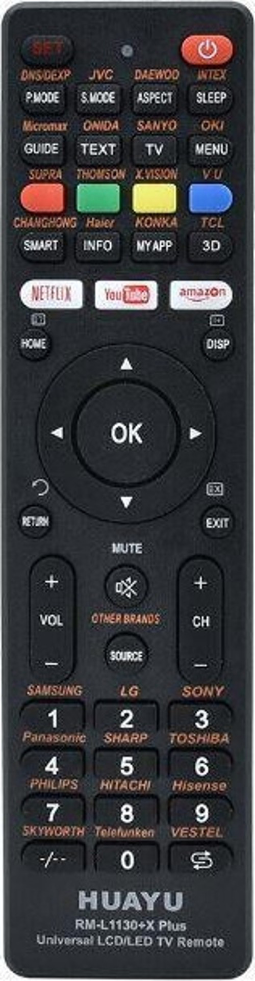HUAYU KL RM-L1130+X PLUS SİYAH UNIVERSAL LCD LED TV KUMANDA